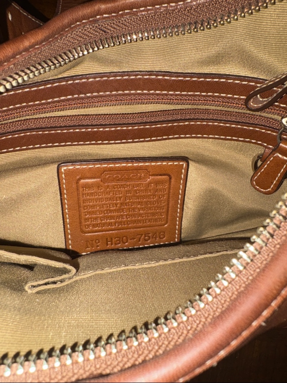 Coach Brown Leather Shoulder Bag with Buckle Detail - Picture 5 of 5
